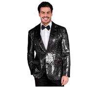 W WIDMANN MILANO Party Fashion - Giacca con Paillettes da Uomo con Collo in Raso, Giacca per Festa di Capodanno, Discoteca, Carnevale