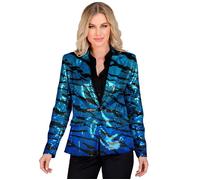 Widmann Party Fashion Jacket (Blue Waves Sequin Jacket) (M) Turquoise / Light Bl