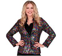 W WIDMANN MILANO Party Fashion - Blazer moda party con paillettes per donna, giacca, festival, costumi in maschera