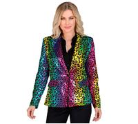 Widmann Party Fashion Jacket (Rainbow Animalier Leopard Sequin Jacket) (L) Rainb