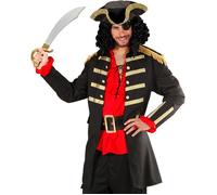 WIDMANN MILANO PARTY FASHION - Costume da capitano pirata, mantello e cappello, bucaniere, corsaro, carnevale