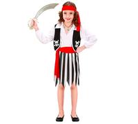 Widmann Pirate (Coat With Jabot, Pants, Belt, Boot Covers, Headband, Eye-Patch)