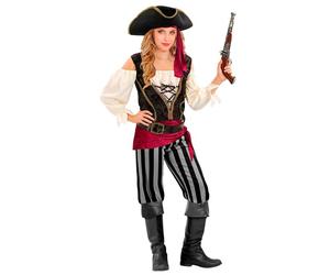 Widmann Pirate (Shirt With Vest, Pants, Sash, Belt, Headband, Hat) (140 cm / 8-1