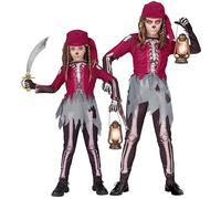 Widmann Pirate Skeleton (Shirt With Corset & Skirt, Leggings, Bandana) (128 cm /