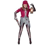Widmann Pirate Skeleton (Shirt With Corset & Skirt, Leggings, Bandana) (L) Diffe
