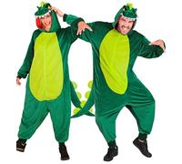 Widmann Plush Onesie Dinosaur (Hooded Jumpsuit) (L/XL) Green