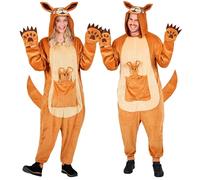 Widmann Plush Onesie Kangaroo (Hooded Jumpsuit, Baby Kangaroo) (S/M) Brown