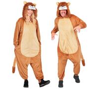Widmann Plush Onesie Lion (Hooded Jumpsuit) (S/M) Brown