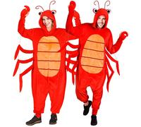 Widmann Plush Onesie Lobster (Hooded Jumpsuit) (L/XL) Red