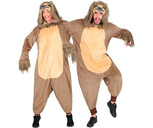 Widmann Plush Onesie Sloth (Hooded Jumpsuit) (L/XL) Brown