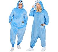 Widmann Plush Onesie Sweets Monster (Hooded Jumpsuit, Biscuit) (L/XL) Turquoise