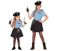 Widmann Police Officer (Shirt, Skirt, Belt, Hat) (140 cm / 8-10 Years) Blue