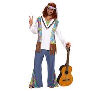 Widmann Psychedelic Hippie Woman (Shirt With Vest, Pants, Headband, Necklace) (X