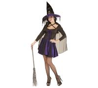 Widmann Purple Glimmer Witch (Shirt, Skirt, Cape, Hat) (M) Purple / Lila