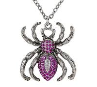 Widmann- Ragni e Ragnatele Collana Donna, Multicolore, 03514 | Con strass viola per costumi da vampira e di Halloween