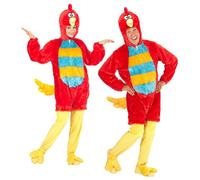 Widmann Red Bird In Soft Plush (Hooded Jumpsuit With Mask) (M/L - h 175 cm) Red