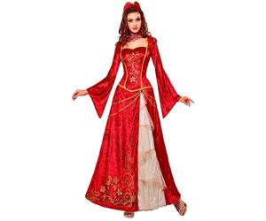 Widmann Renaissance Prncess (Dress, Ruff, Headpiece) (M) Red