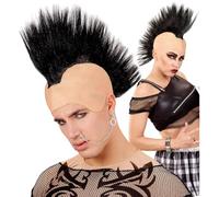 Widmann- Rockers, Bikers, Punk Parrucche, Multicolore, 2105 | Parrucca in capelli sintetici con taglio mohicano per Carnevale, festival, feste a tema