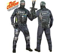 Widmann S.W.A.T. Fast Costume (Jacket, Pants, Gloves, Mask) (L) Blue