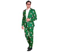 W WIDMANN MILANO Party Fashion - Costume Babbo Natale da uomo, giacca e pantaloni, completo natalizio, abito natalizio