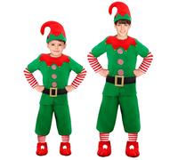 Widmann Santa's Little Helper Elf (Coat, Pants, Belt, Shoe Covers, Hat) (104 cm