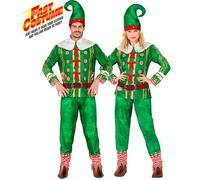 Widmann Santa's Little Helper Elf Fast Costume (Jacket, Pants, Hat) (M) Green