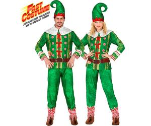 Widmann Santa's Little Helper Elf Fast Costume (Jacket, Pants, Hat) (XXL) Green