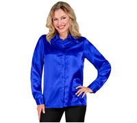 W WIDMANN MILANO Party Fashion - Camicetta da donna in raso, disco fever anni '70, stile retrò, Schlagermove, camicia da festa, camicia da donna