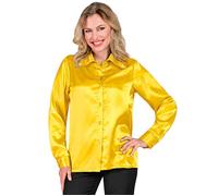 Widmann Satin Yellow 70s Disco Shirt (L) Yellow