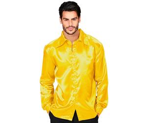 Widmann Satin Yellow 70s Disco Shirt (S) Yellow