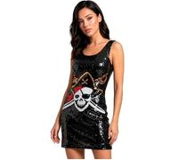 Widmann Sequin Dress Flowers (L) Black