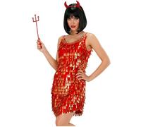 Widmann Sequin Dress Red-Gold (M) Red
