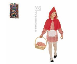 Widmann Set Costume Cappuccetto Rosso e Busta Coriandoli Vestito Carnevale Bimba