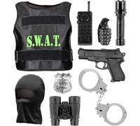 Widmann - Set di costumi S.W.A.T. giubbotto antiproiettile, maschera, distintivo
