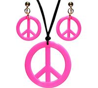 Widmann Set Hippie Rosa Neon - Peace - 1 pz.