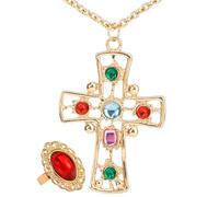 Widmann - Set Re Collana Con Croce Anello Costume Party E Carnevale Giocattolo 323, Multicolore, Taglia unica, 8003558503001