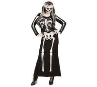 W WIDMANN MILANO Party Fashion - Costume scheletro, abito lungo fino a terra, travestimento Halloween da donna