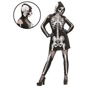 Widmann Skeleton (Hooded Dress, Thigh High Leggings) (S) Black