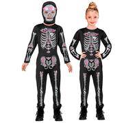 Widmann Skeleton (Jumpsuit, Hooded Mask) (116 cm / 4-5 Years) Black