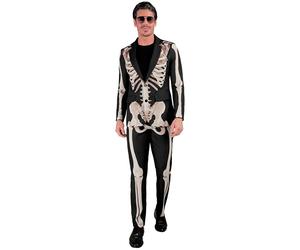 Widmann Skeleton Party Fashion Suit (Jacket, Pants) (L) Black