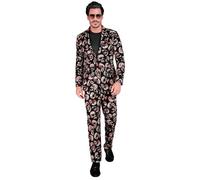 Widmann Skeleton Party Fashion Suit (Jacket, Pants) (XXL) Black