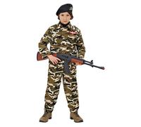 Widmann Soldier (Coat, Pants, Basco) (140 cm / 8-10 Years) Camouflage