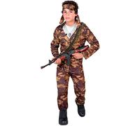 Widmann Soldier (Coat, Pants, Belt, Headband) (116 cm / 4-5 Years) Camouflage