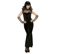 Widmann Spiderlady (Dress, Belt With Stand-Up Collar) (XXL) Black