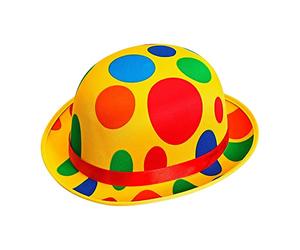Widmann Srl Bombetta Clown in Raso per Adulti Cappelli, Calotte e Copricapi, Multicolore, WDM03119