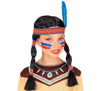 Parrucca con Fascia per Costume da Indiano