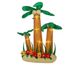 Widmann Srl Set da 3 Palme Gonfiabili Luminose con Ventola 240 cm Uso Interno ed Esterno Decorazioni per Adulti, Multicolore, WDM75032