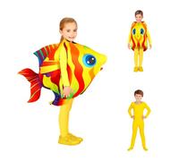 Widmann srl VESTITO CARNEVALE + ACCESSORI PESCE TROPICALE COSTUME TUTA GIALLA TRAVESTIMENTO BAMBINI (4/7 anni)- 00045+04561