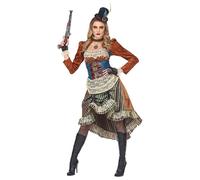 Widmann Steampunk (Dress With Choker, Fingerless Gloves, Mini Top Hat) (L) Diffe