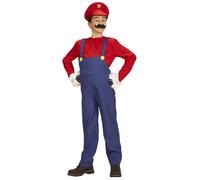 Widmann Super Plumber (Jumpsuit, Hat) (158 cm / 11-13 Years) Different Colors